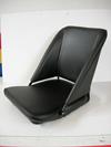 ZAGATO-style folding seat finished in vinyl with closed sides. Available in various colours and also in hide.